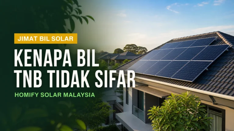Rumah bertanah Malaysia dengan solar bumbung yang menerangkan penjimatan bil TNB Solar ATAP