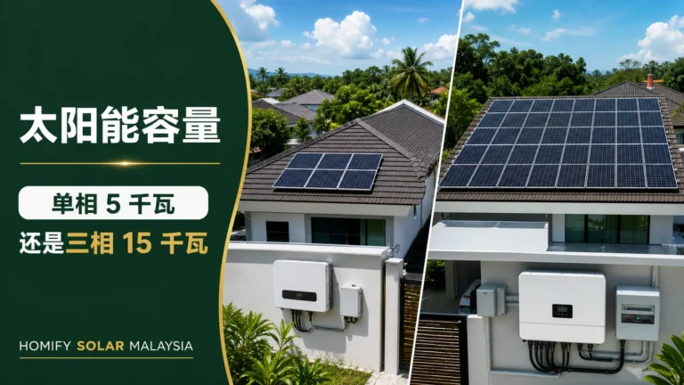 说明 Solar ATAP 单相 5 千瓦与三相 15 千瓦门槛的马来西亚太阳能住家
