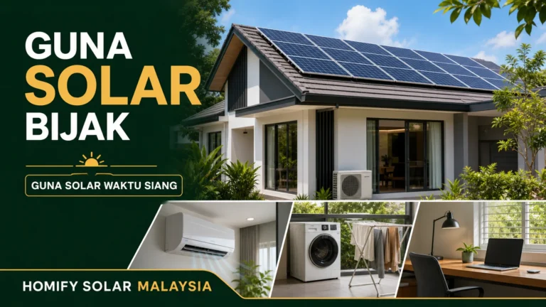 Rumah solar Malaysia menggunakan peralatan elektrik pada waktu siang