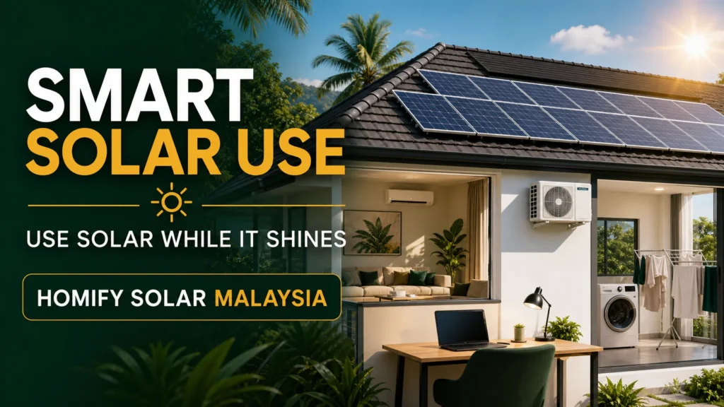 Malaysian solar home using household electricity during daylight hours