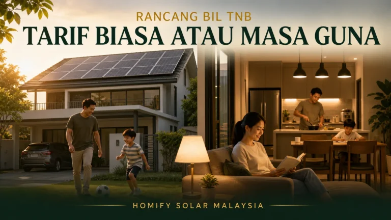 Rumah solar Malaysia membandingkan tarif TNB biasa dan Masa Penggunaan