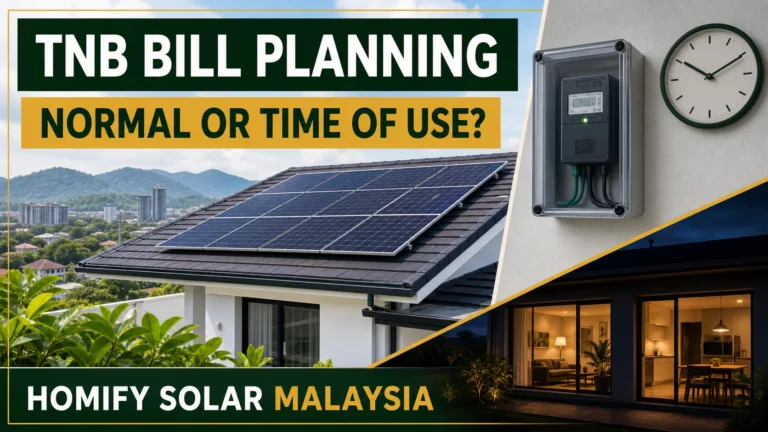 Malaysian solar home comparing TNB Normal and Time of Use electricity patterns