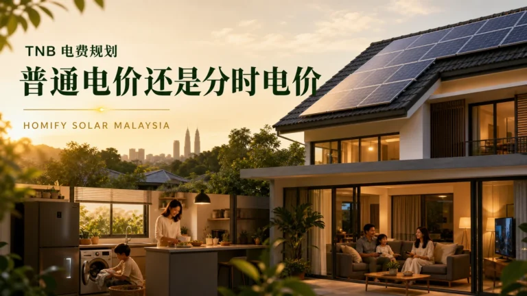 马来西亚太阳能住家比较 TNB 普通电价与分时电价