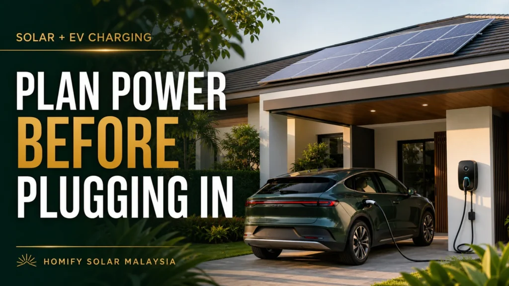 Malaysian home with rooftop solar, electric car and wall-mounted EV charger