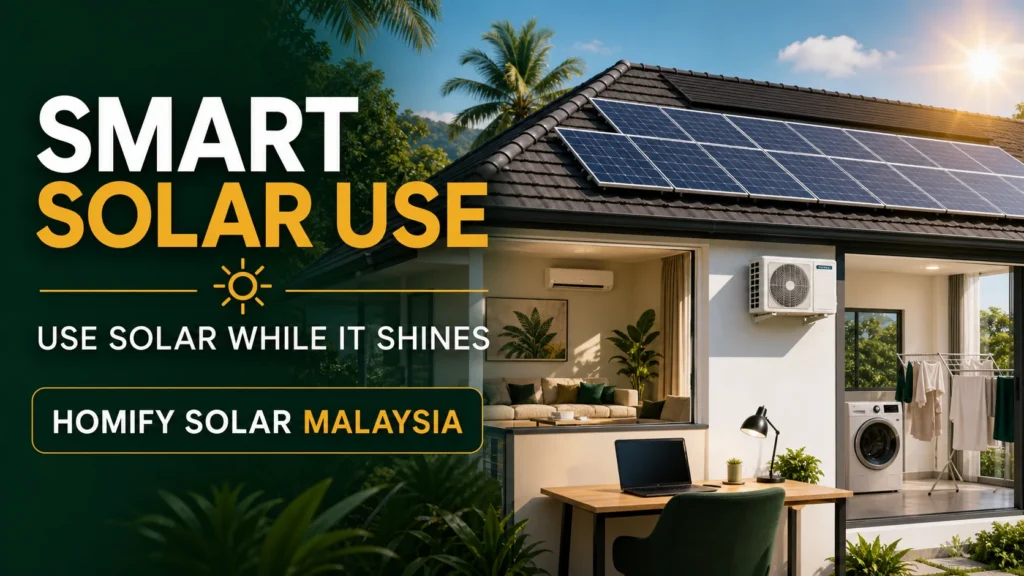 Malaysian solar home using household electricity during daylight hours