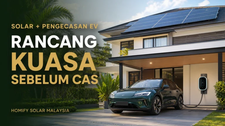 Rumah Malaysia dengan solar bumbung, kereta elektrik dan pengecas EV dinding