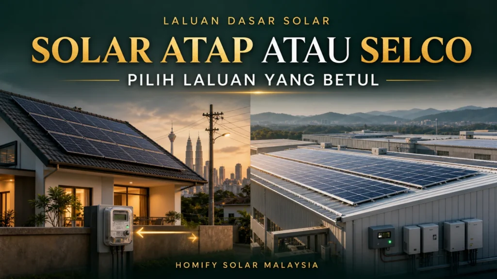 Rumah dan kilang Malaysia membandingkan laluan Solar ATAP dengan SelCo