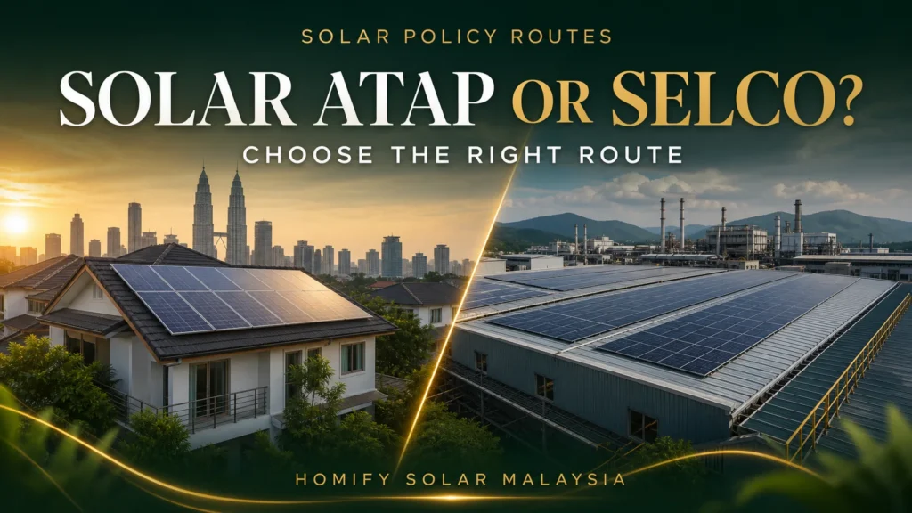 Malaysian home and factory comparing Solar ATAP and SelCo solar routes