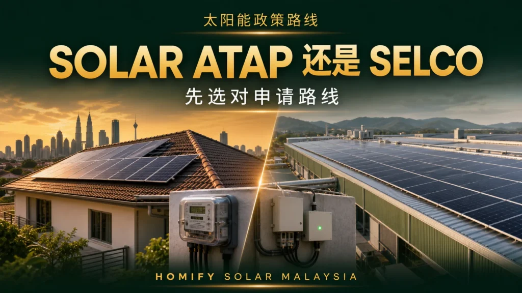 马来西亚住家与工厂比较 Solar ATAP 和 SelCo 太阳能路线
