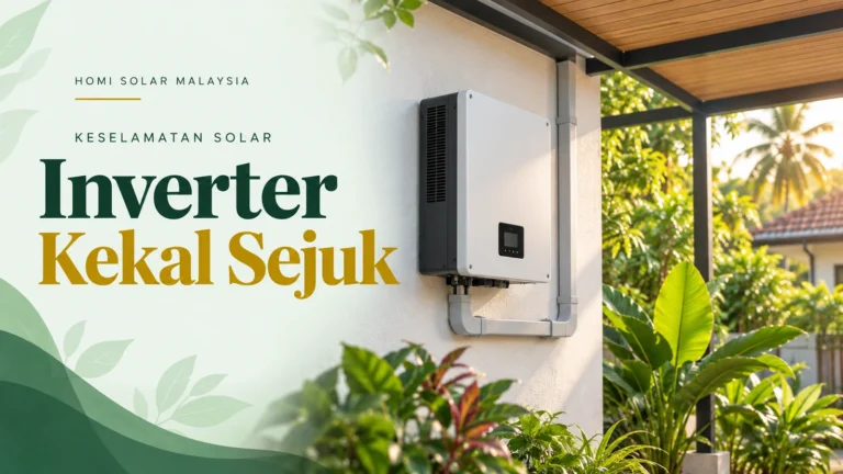 Ilustrasi editorial janaan AI tentang pengudaraan inverter solar dan pemerhatian selamat