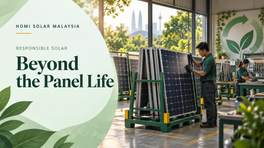 AI-generated editorial illustration introducing responsible solar panel retirement and record keeping