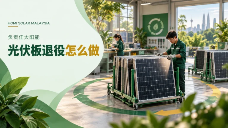 AI生成编辑插图，说明负责任的光伏板退役与记录管理